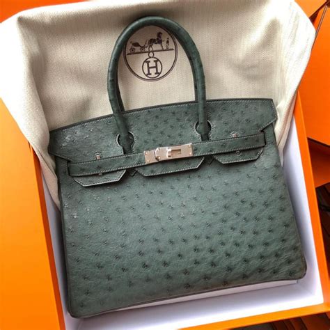 hermes birkin green ostrich